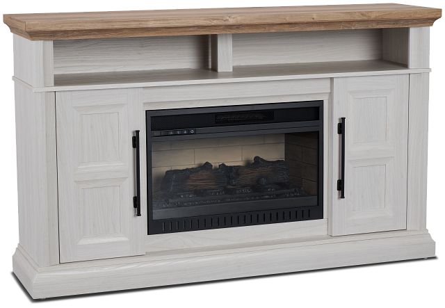 Baker White 60" Tv Stand With Fireplace Insert (1)