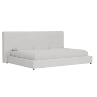 Grayton Linen Light Beige 54" Upholstered Platform Bed