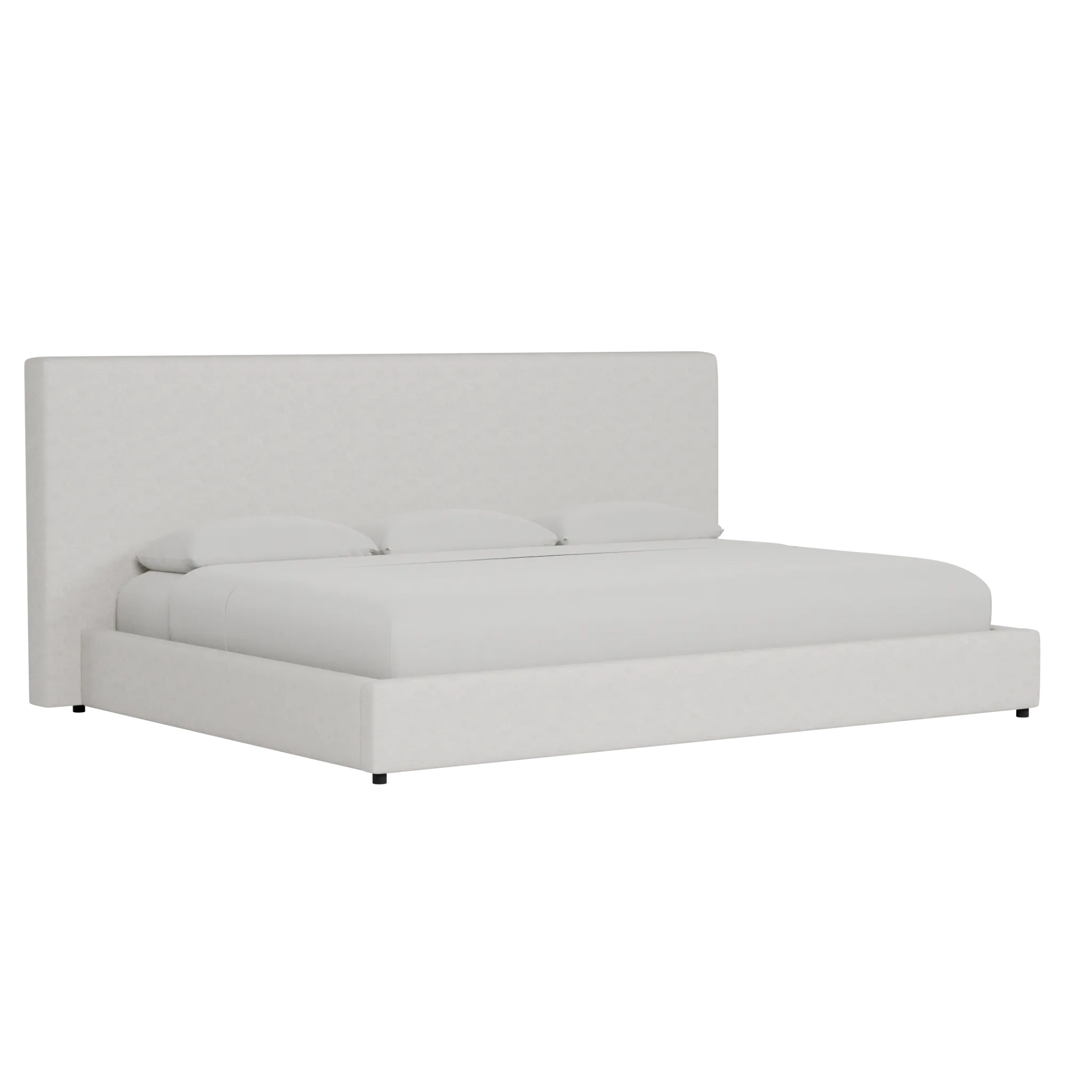 Grayton Linen Light Beige 54" Upholstered Platform Bed