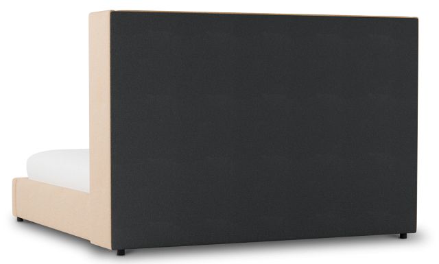 Captiva Merino Taupe 60" Upholstered Shelter Bed