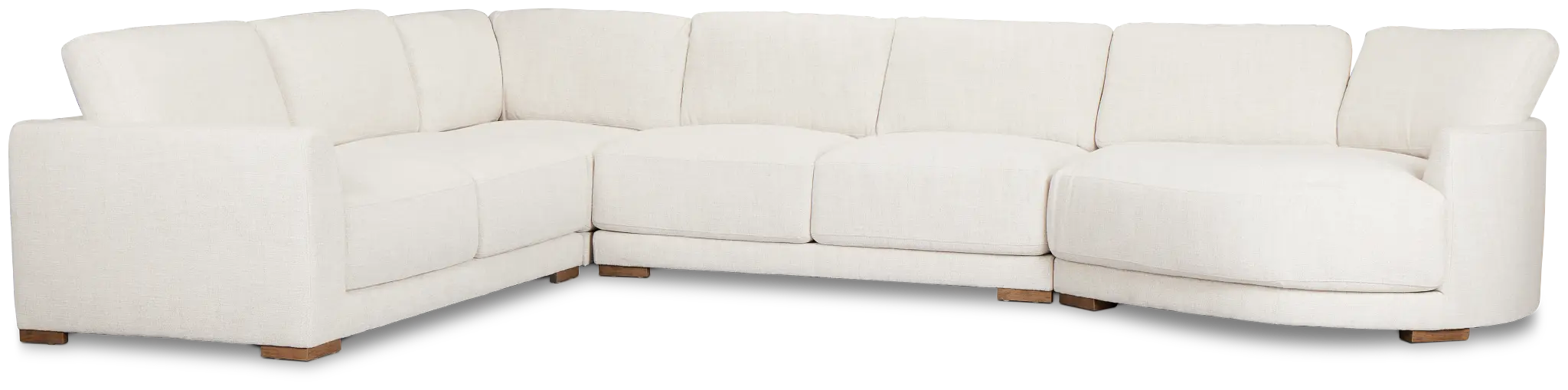 Maeve Light Beige Fabric Medium Right Facing Cuddler Sectional Maeve Light Beige Fabric Medium Right Facing Cuddler Sectional