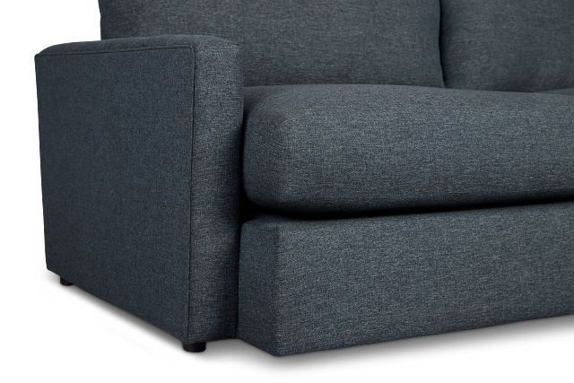 Noah Dark Blue Fabric Small Two-arm Sectional