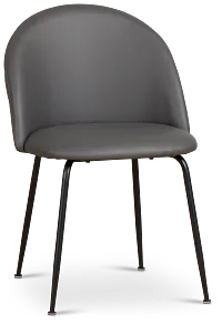 Capri Dark Gray Micro Upholstered Side Chair W/ Black Legs