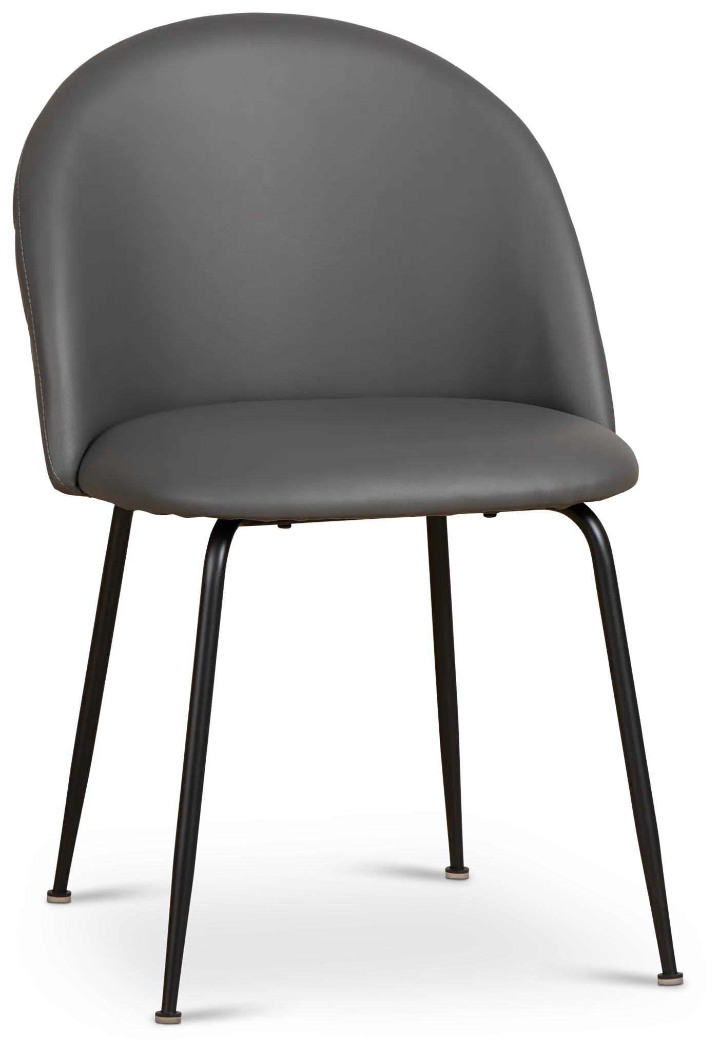 Capri Dark Gray Micro Upholstered Side Chair W/ Black Legs