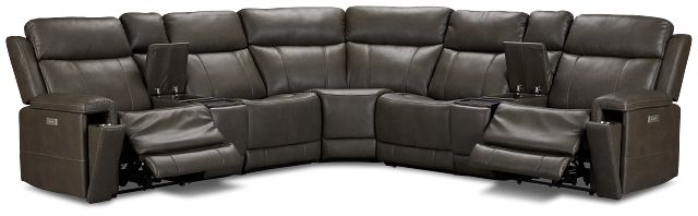 Jayden Gray Micro Large Dual Power Reclining Two-arm Sectional