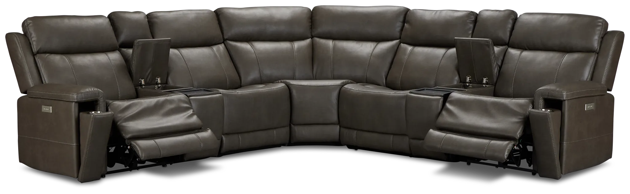 Jayden Gray Micro Large Dual Power Reclining Two-arm Sectional