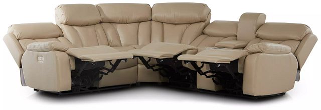 Dustin Beige Micro Right Console Love Reclining Sectional