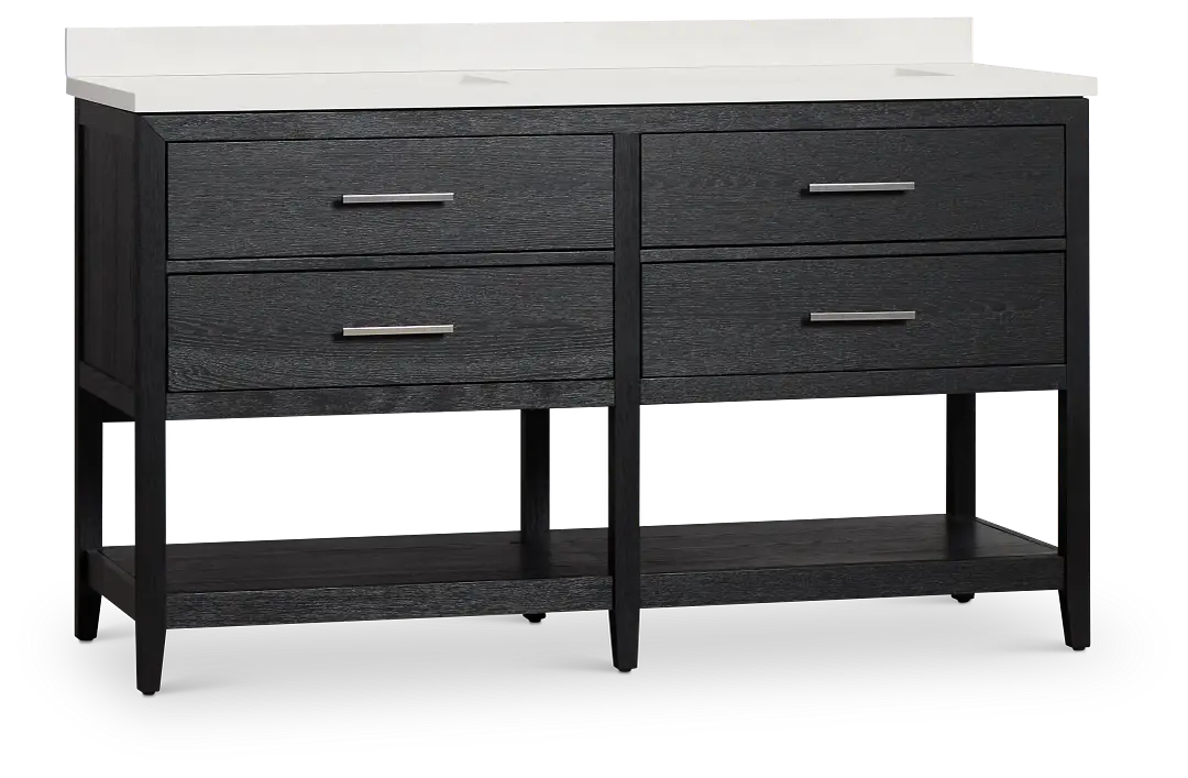 Alden Black 60" Double Bathroom Vanity Alden Black 60" Double Bathroom Vanity
