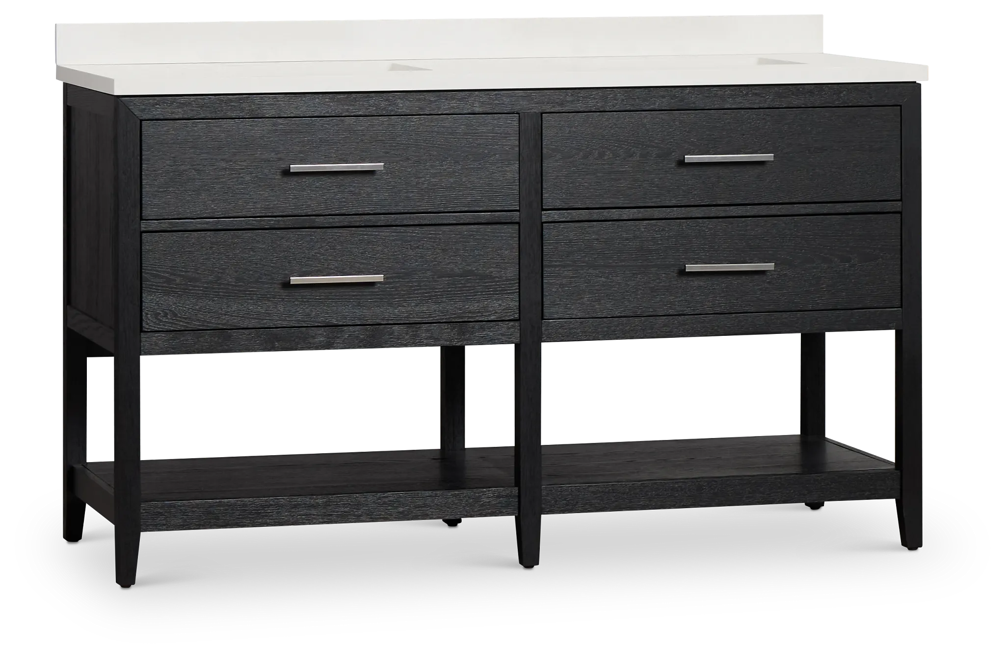 Alden Black 60" Double Bathroom Vanity