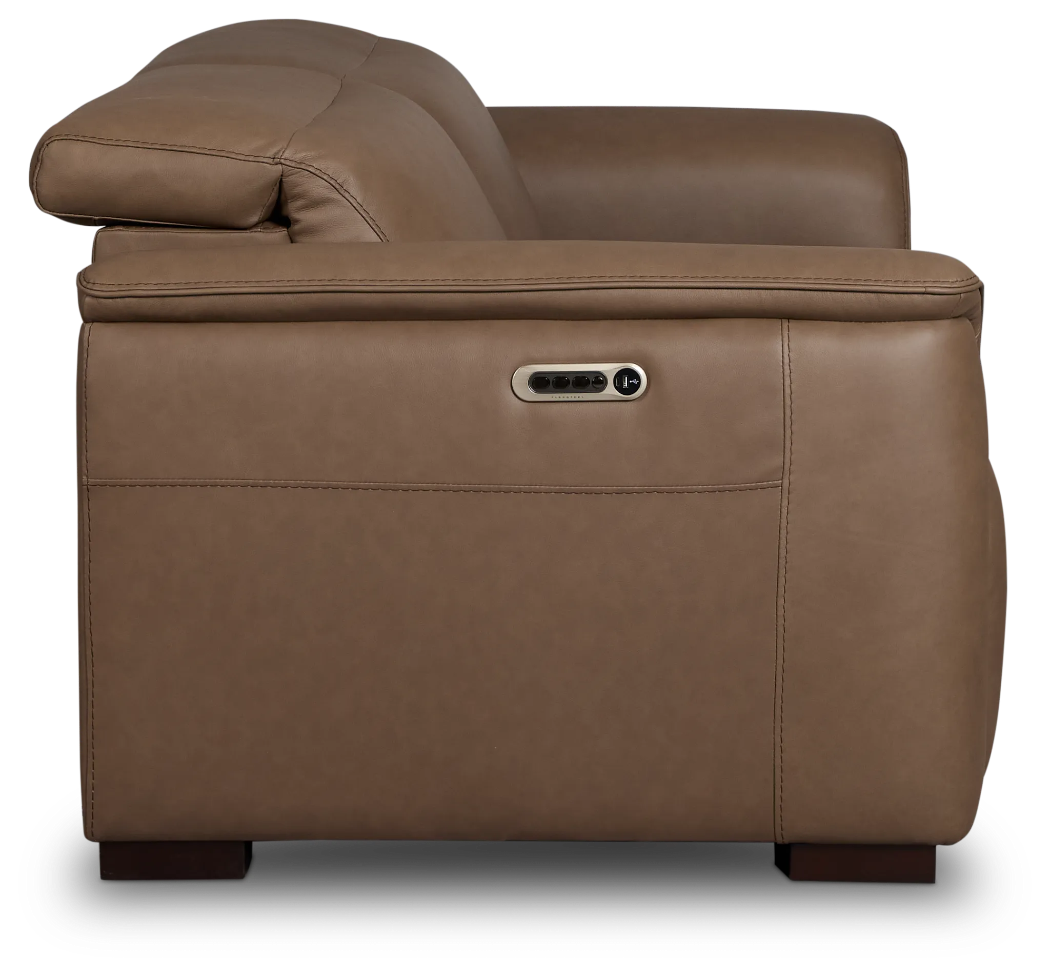 Flexsteel Brodie Dark Brown Lthr/vinyl Power Reclining Sofa