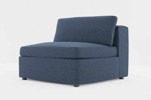 Destin Elite Dark Blue Fabric Armless Chair