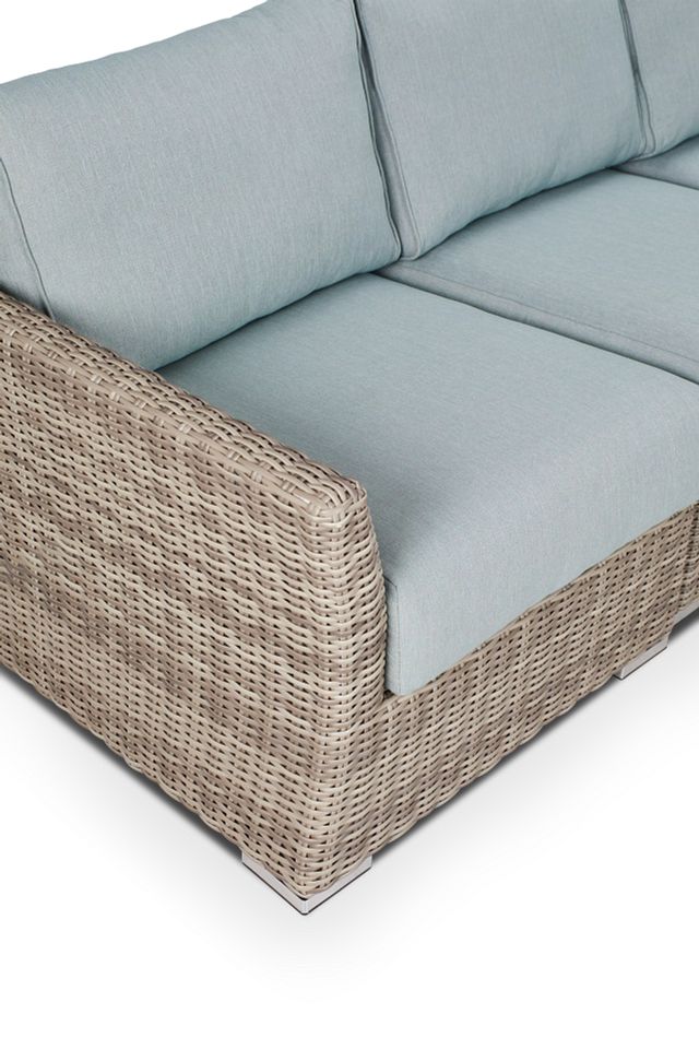 Raleigh Teal Woven Small Two-arm Sectional (4)