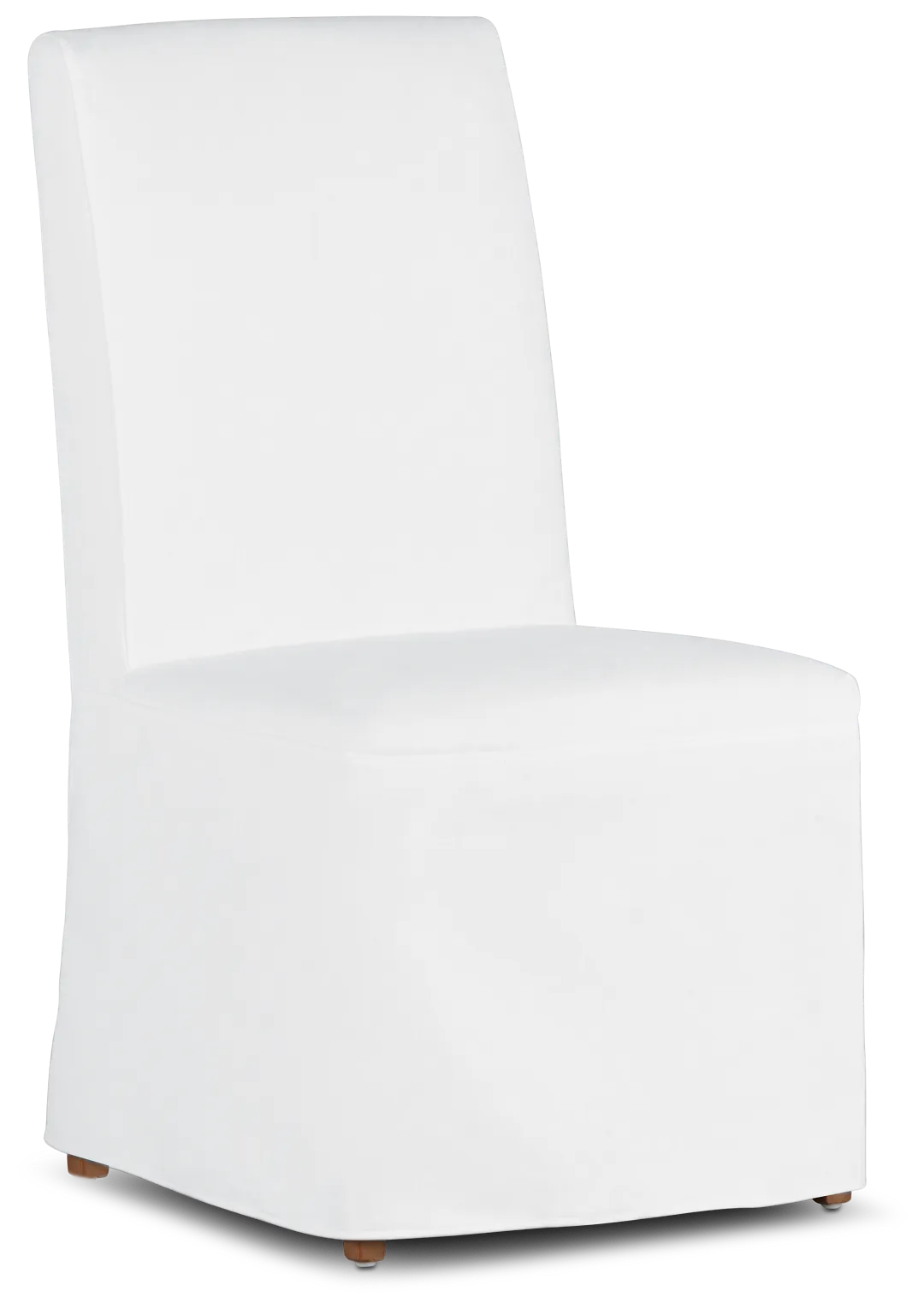Harbor White Long Slipcover Chair With Light Tone Leg