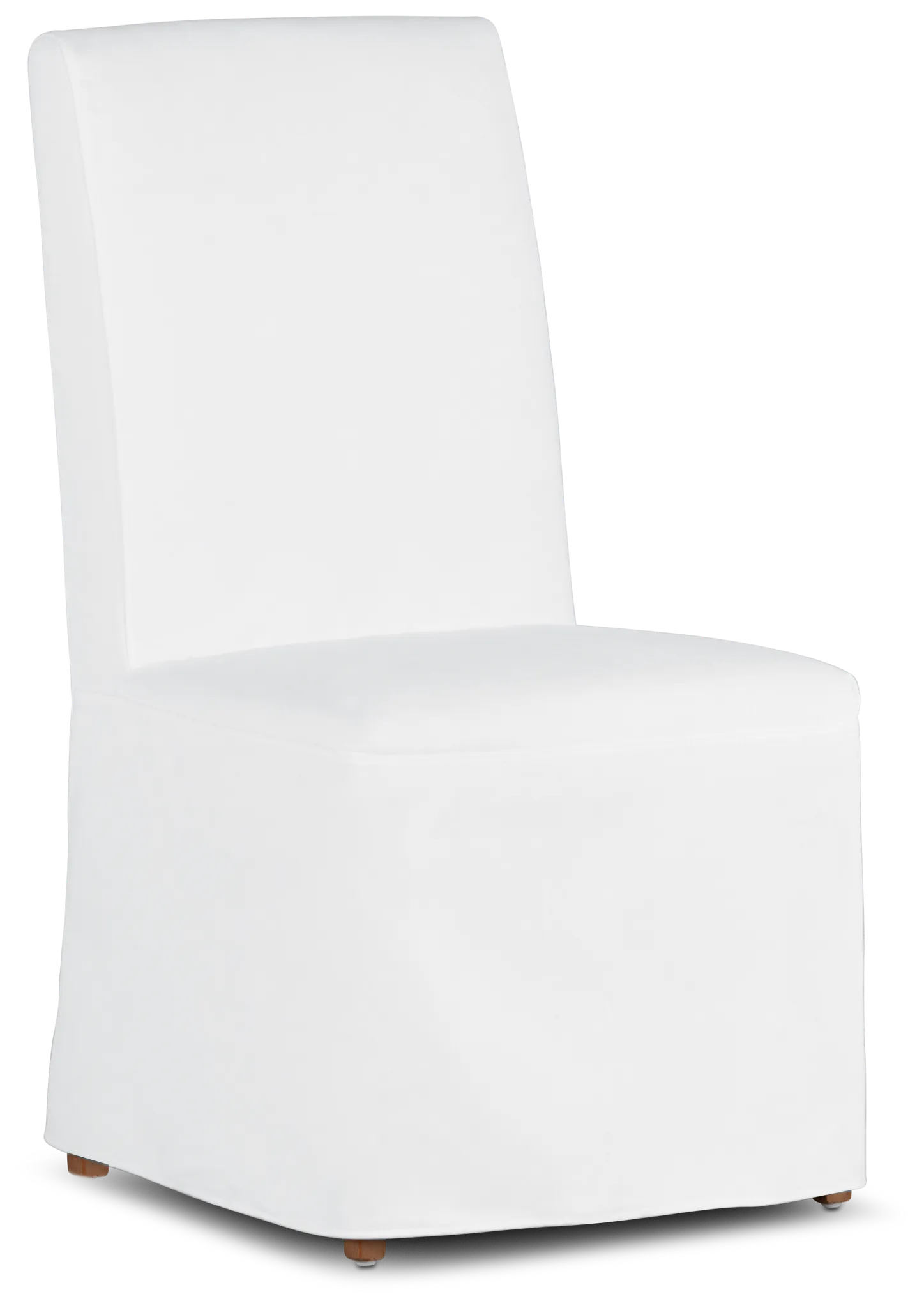 Harbor White Long Slipcover Chair With Light Tone Leg