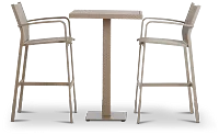 Lisbon Khaki Square Pub Table & 2 Barstools