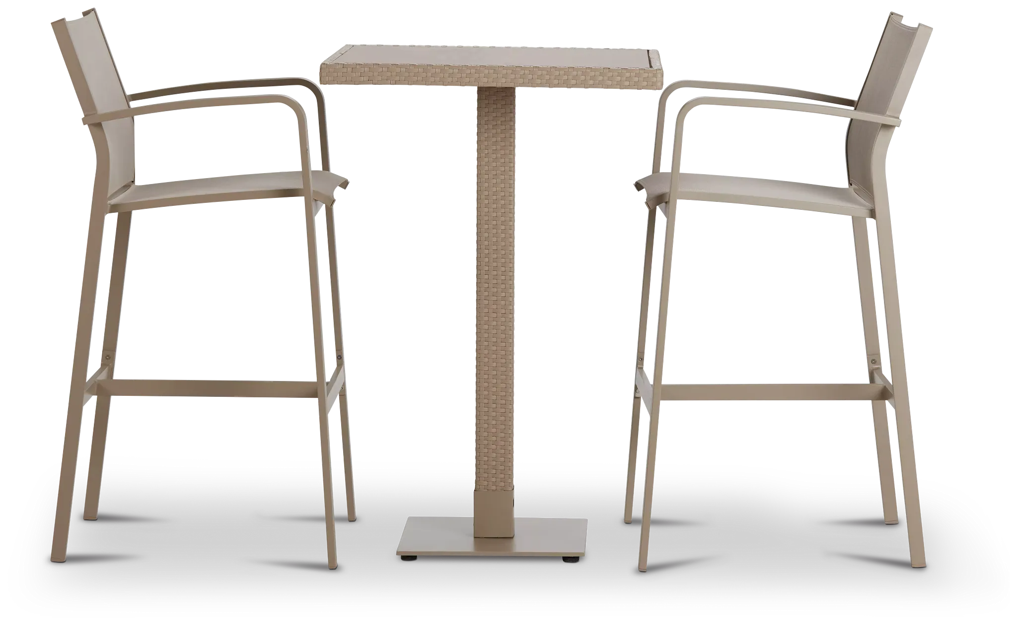 Lisbon Khaki Square Pub Table & 2 Barstools