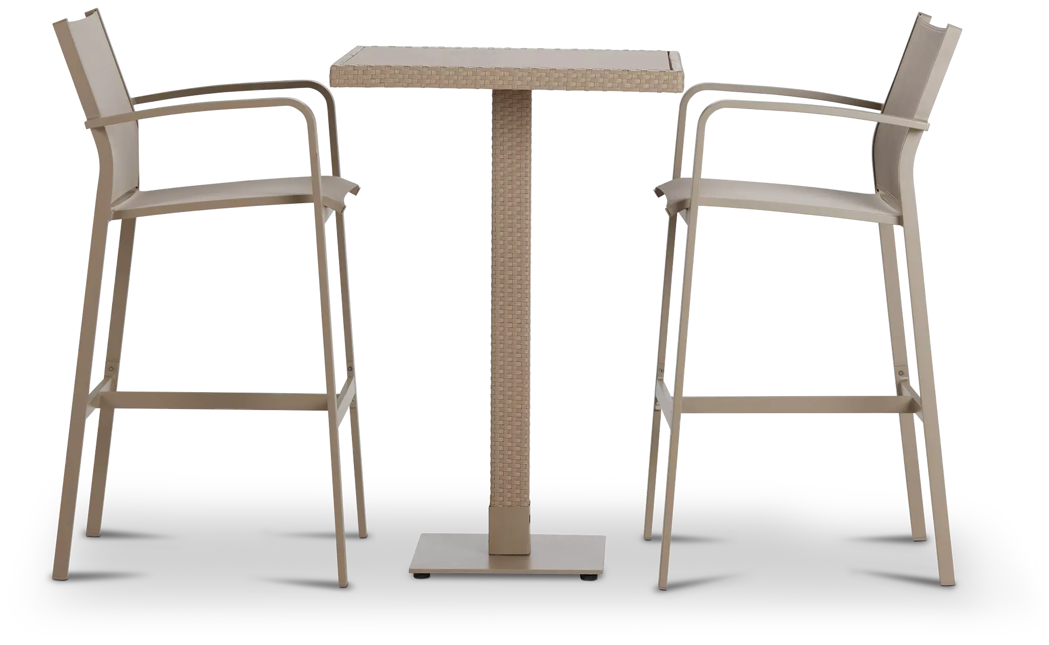 Lisbon Khaki Square Pub Table & 2 Barstools Lisbon Khaki Square Pub Table & 2 Barstools