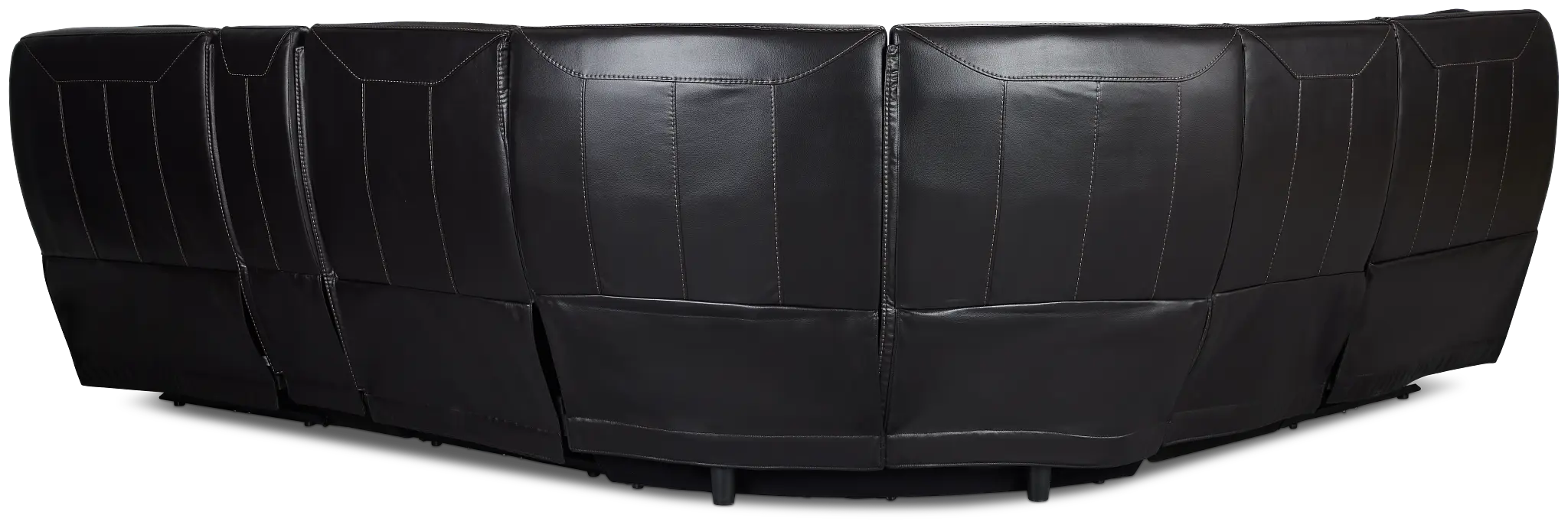 Casey Black Lthr/vinyl Medium Triple Power 2-arm Sectional Casey Black Lthr/vinyl Medium Triple Power 2-arm Sectional