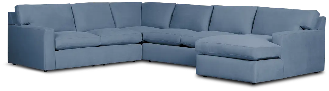 Hudson Blue Fabric Medium Right Chaise Sectional Hudson Blue Fabric Medium Right Chaise Sectional