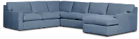 Hudson Blue Fabric Medium Right Chaise Sectional