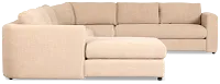 Alma Taupe Fabric Medium Left Chaise Wedge Sectional