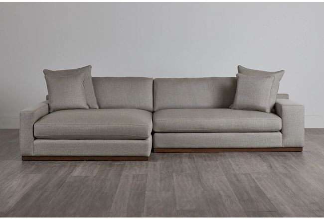 Mckenzie Light Gray Fabric Left Chaise Sectional