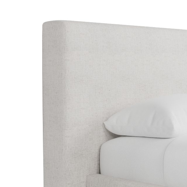 Grayton Linen Light Beige 44" Upholstered Platform Bed