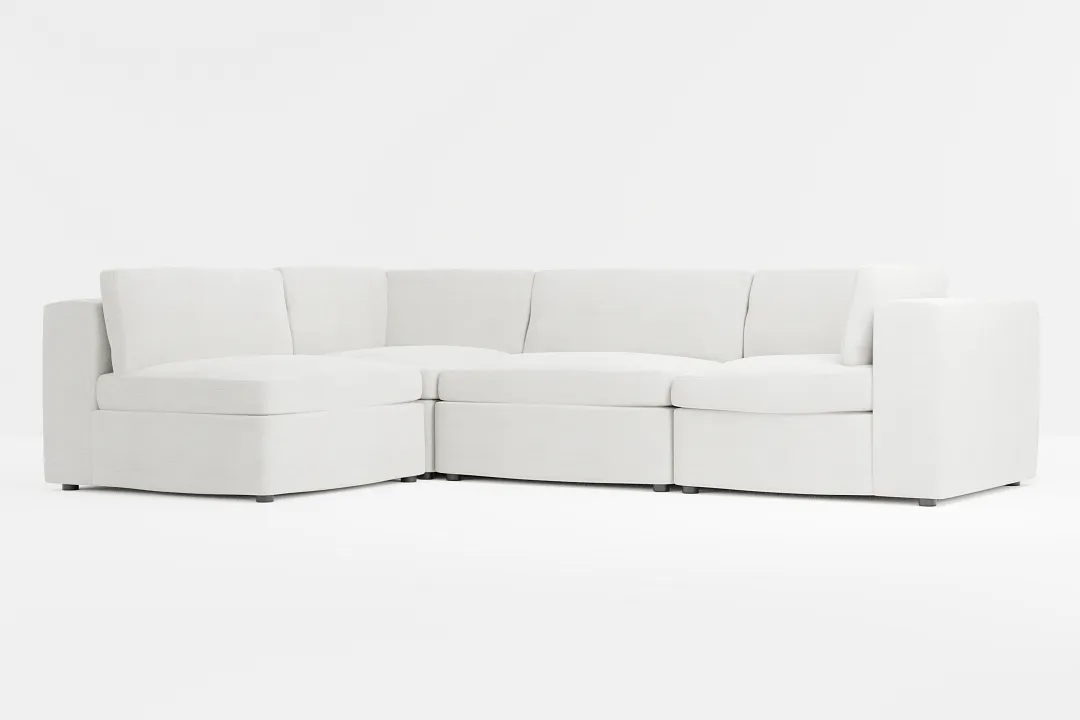 Destin Maguire Ivory Fabric 4-piece Modular Sectional