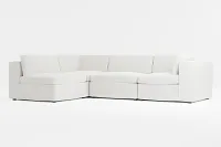 Destin Maguire Ivory Fabric 4-piece Modular Sectional