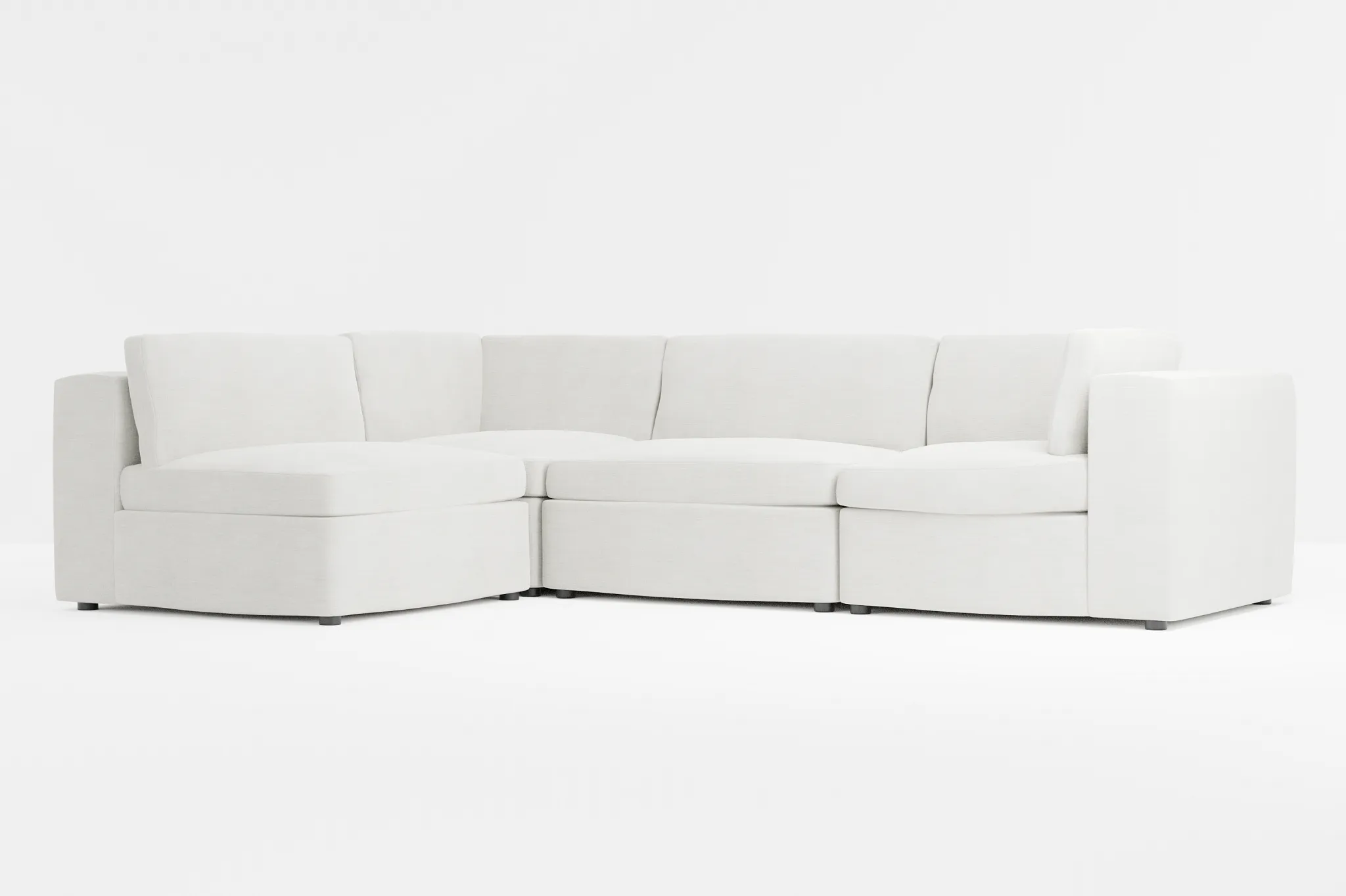 Destin Maguire Ivory Fabric 4-piece Modular Sectional