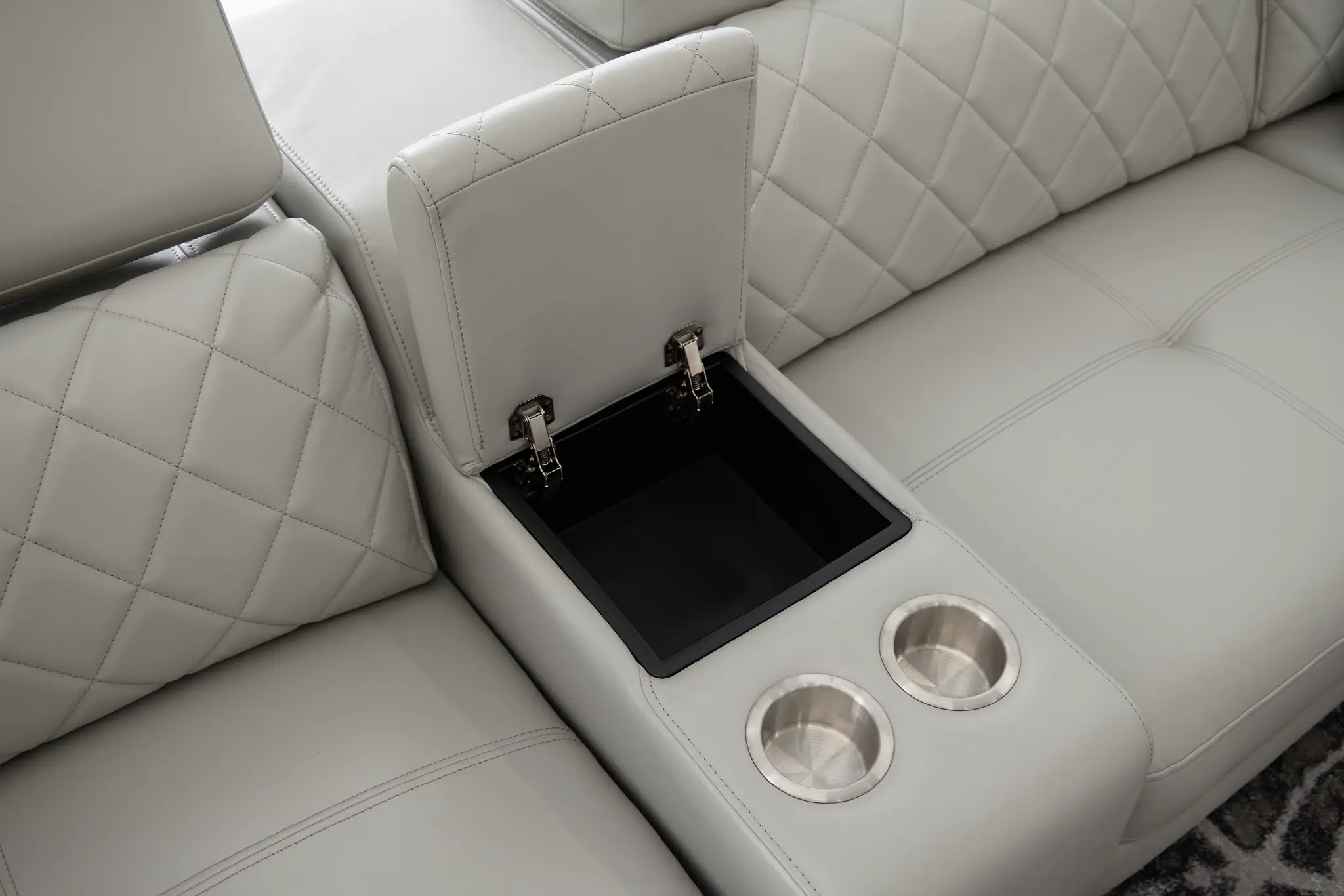 Ava Light Gray Micro Small Dual Power Right Chaise Sectional Ava Light Gray Micro Small Dual Power Right Chaise Sectional