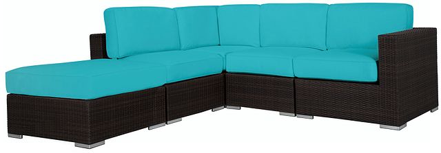 Fina Dark Teal 5-piece Modular Sectional