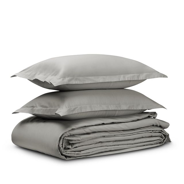 Rest & Renew Organic Cotton Gray 300 Thread Duvet Set