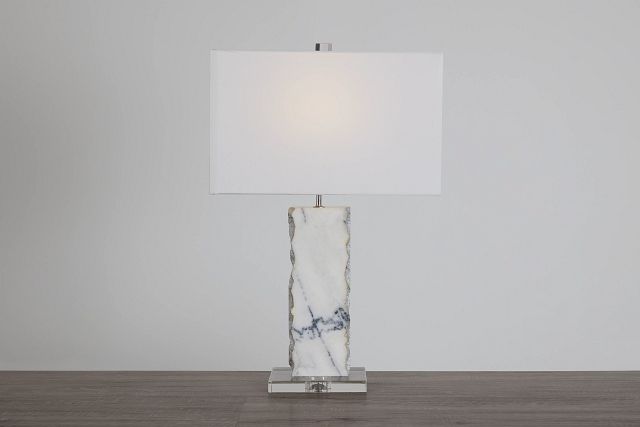 Peppa White Marble Table Lamp