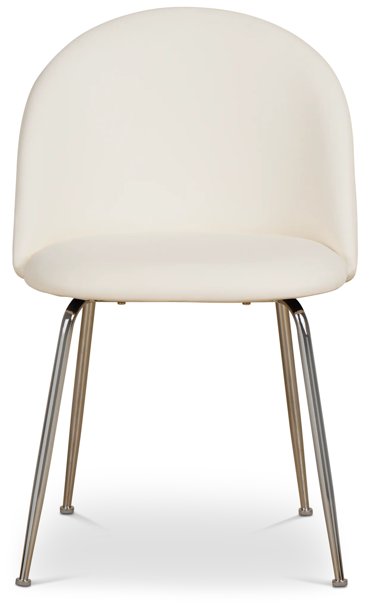 Capri White Micro Upholstered Side Chair W/ Chrome Legs
