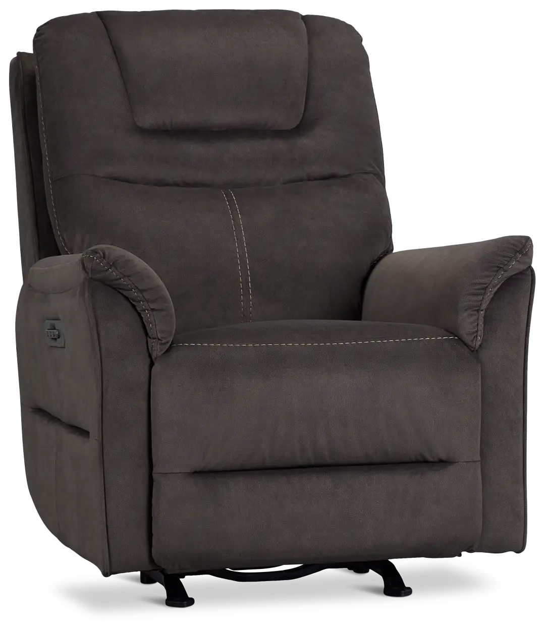 Archie Dark Brown Fabric Power Recliner With Heat And Massage Archie Dark Brown Fabric Power Recliner With Heat And Massage