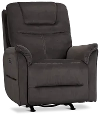 Archie Dark Brown Fabric Power Recliner With Heat And Massage