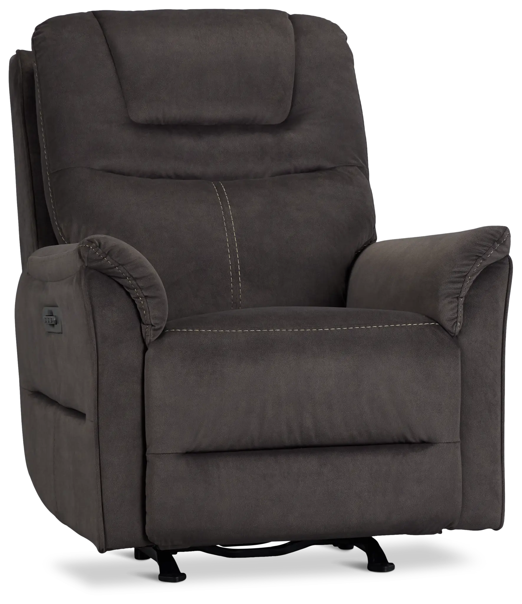 Archie Dark Brown Fabric Power Recliner With Heat And Massage Archie Dark Brown Fabric Power Recliner With Heat And Massage