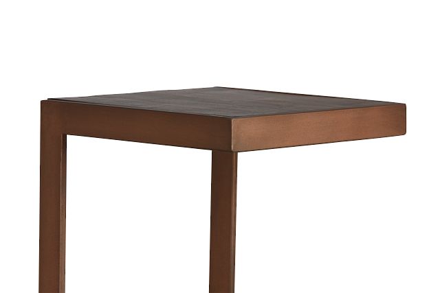 Amber Bronze Wood Chairside Table
