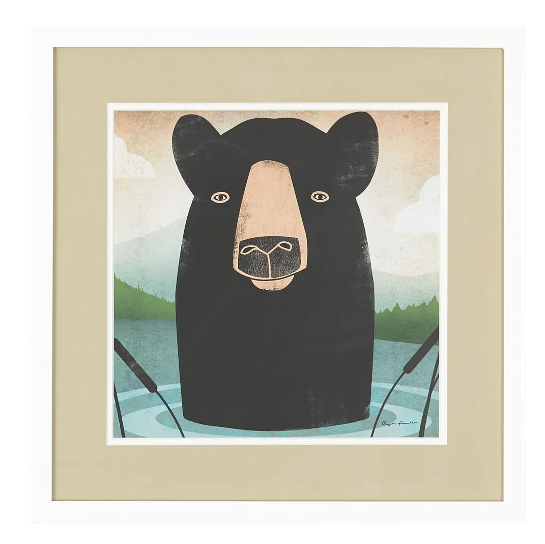 Bear Multicolored Framed Wall Art