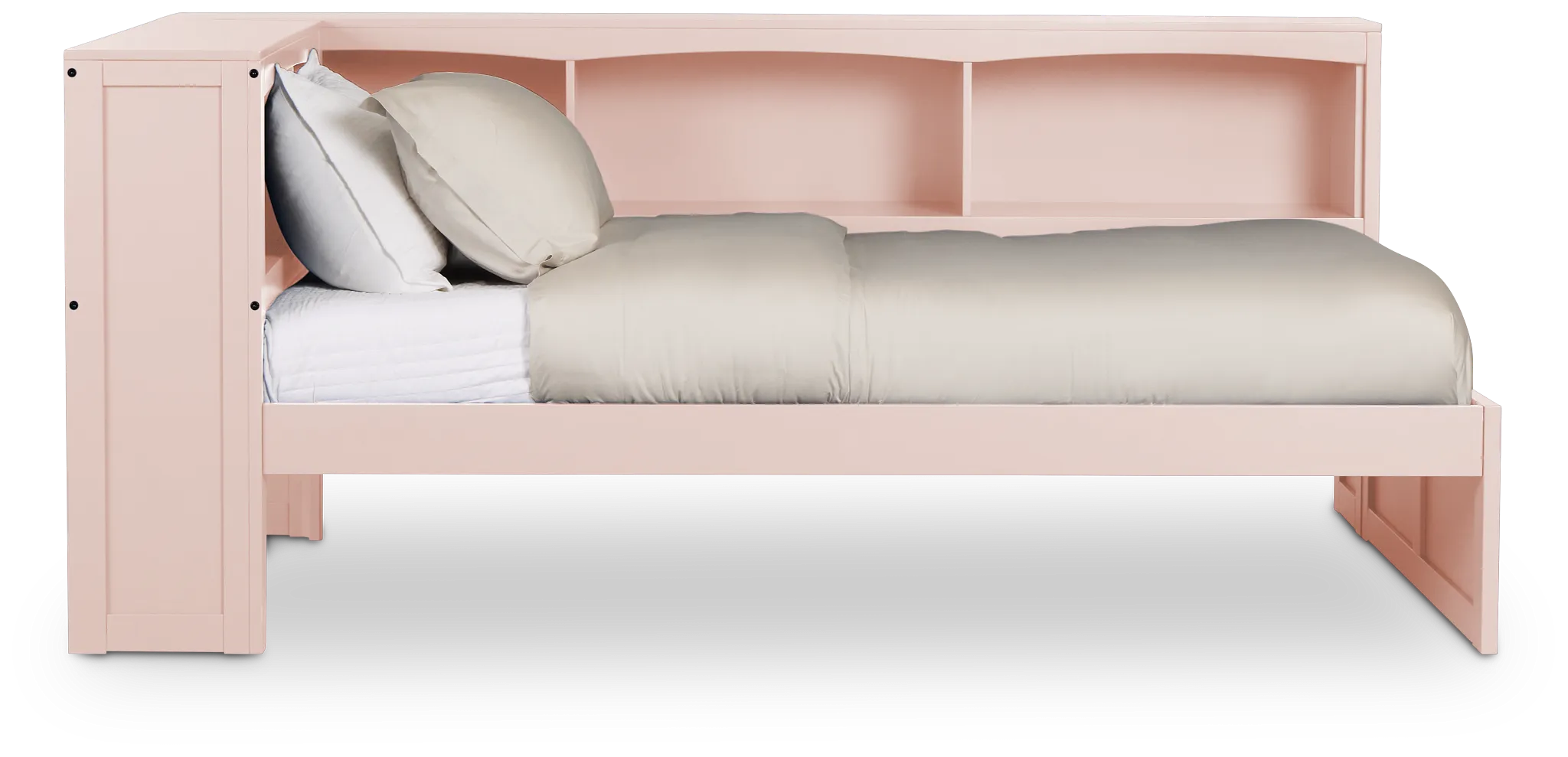 Charleston Pink Corner Bookcase Bed