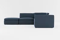 Destin Elite Dark Blue Fabric 5pc Bumper Sectional
