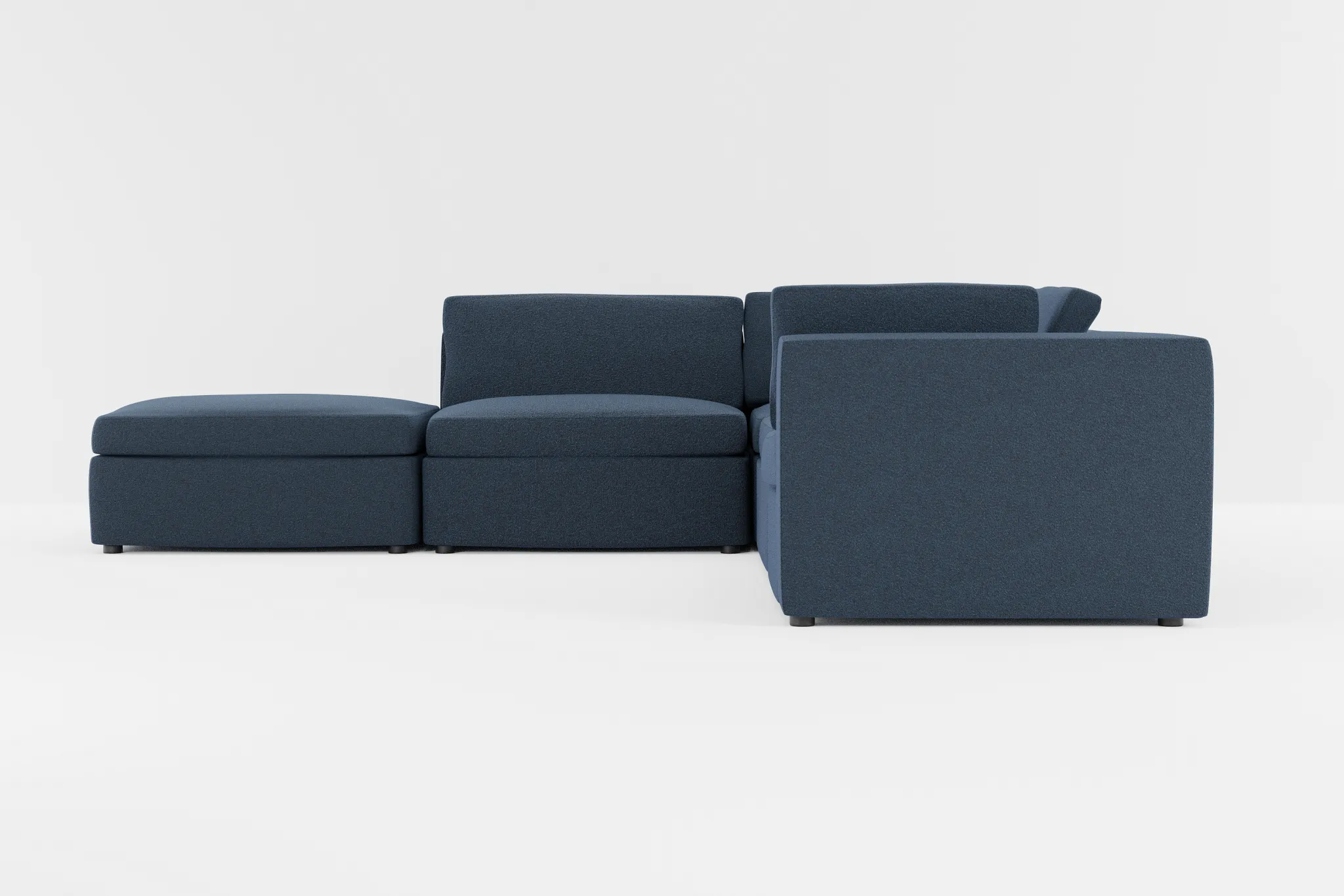 Destin Elite Dark Blue Fabric 5pc Bumper Sectional