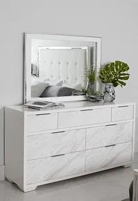 Ocean Drive White Dresser & Mirror