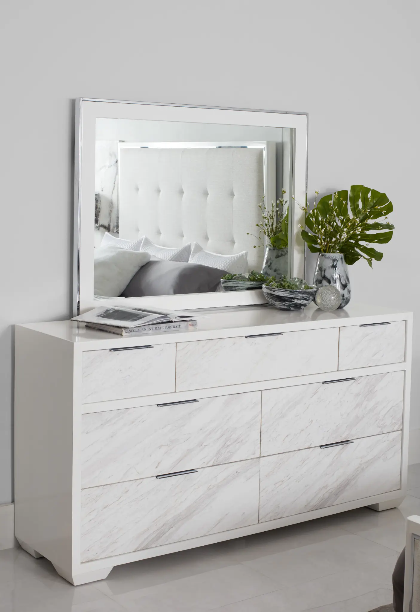 Ocean Drive White Dresser & Mirror Ocean Drive White Dresser & Mirror