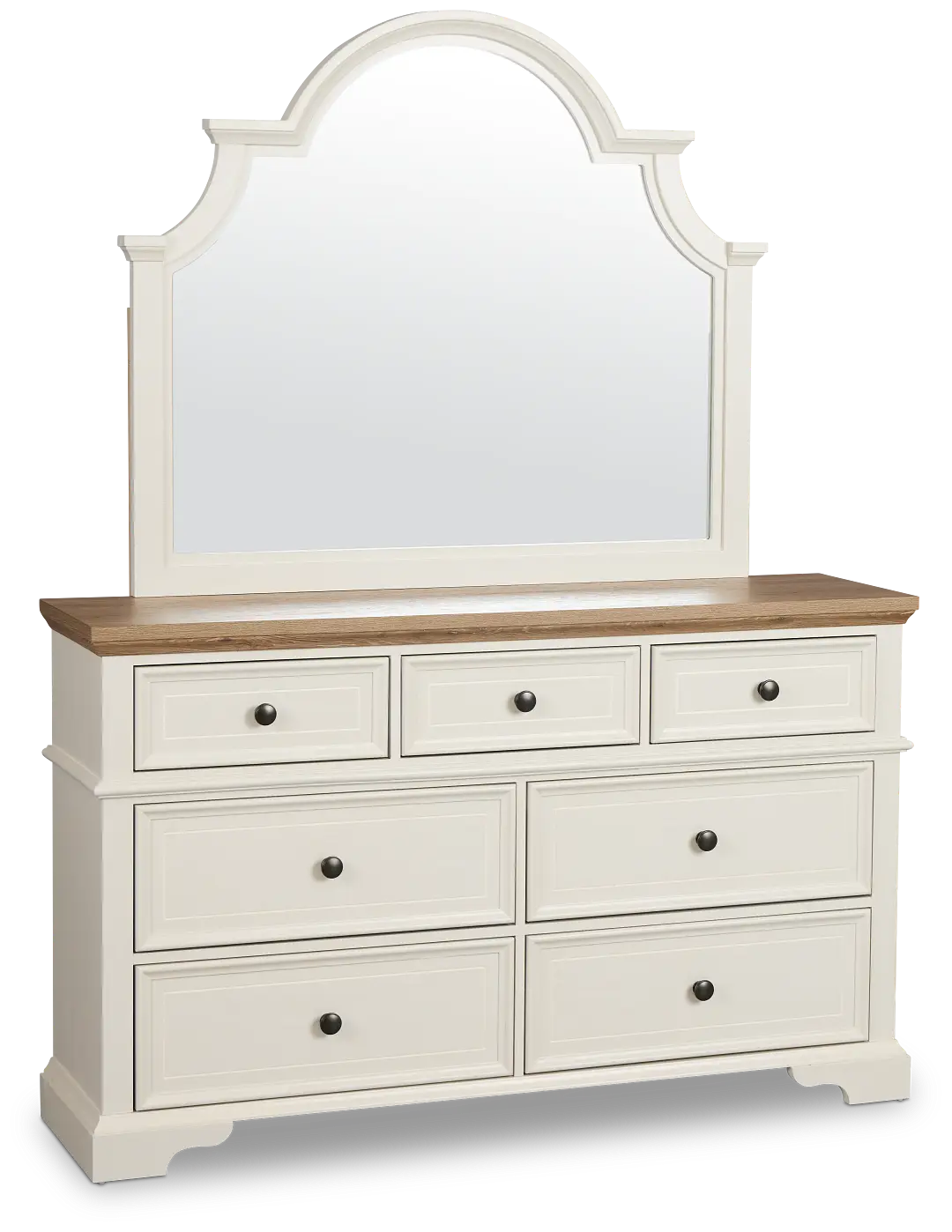 Charlotte Two-tone Dresser & Mirror Charlotte Two-tone Dresser & Mirror