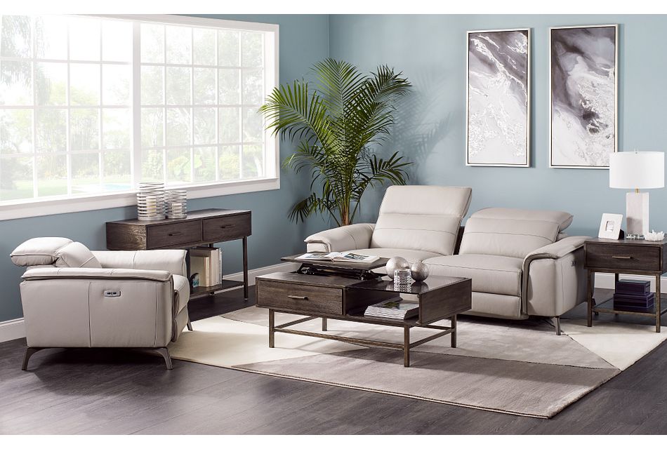 pearson gray leather sofa