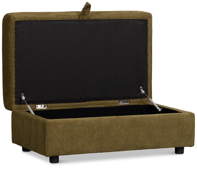 Carmen Green Fabric Storage Ottoman