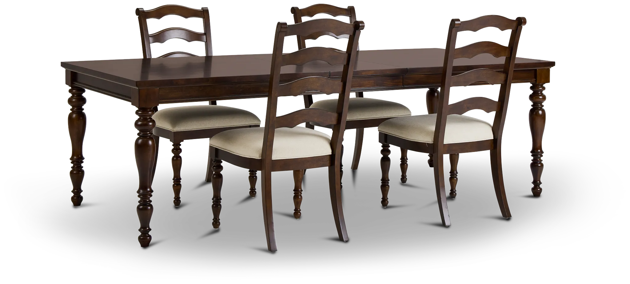 Savannah Dark Tone Rect Table & 4 Chairs