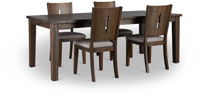 Sienna Gray Rect Table & 4 Wood Chairs (3)